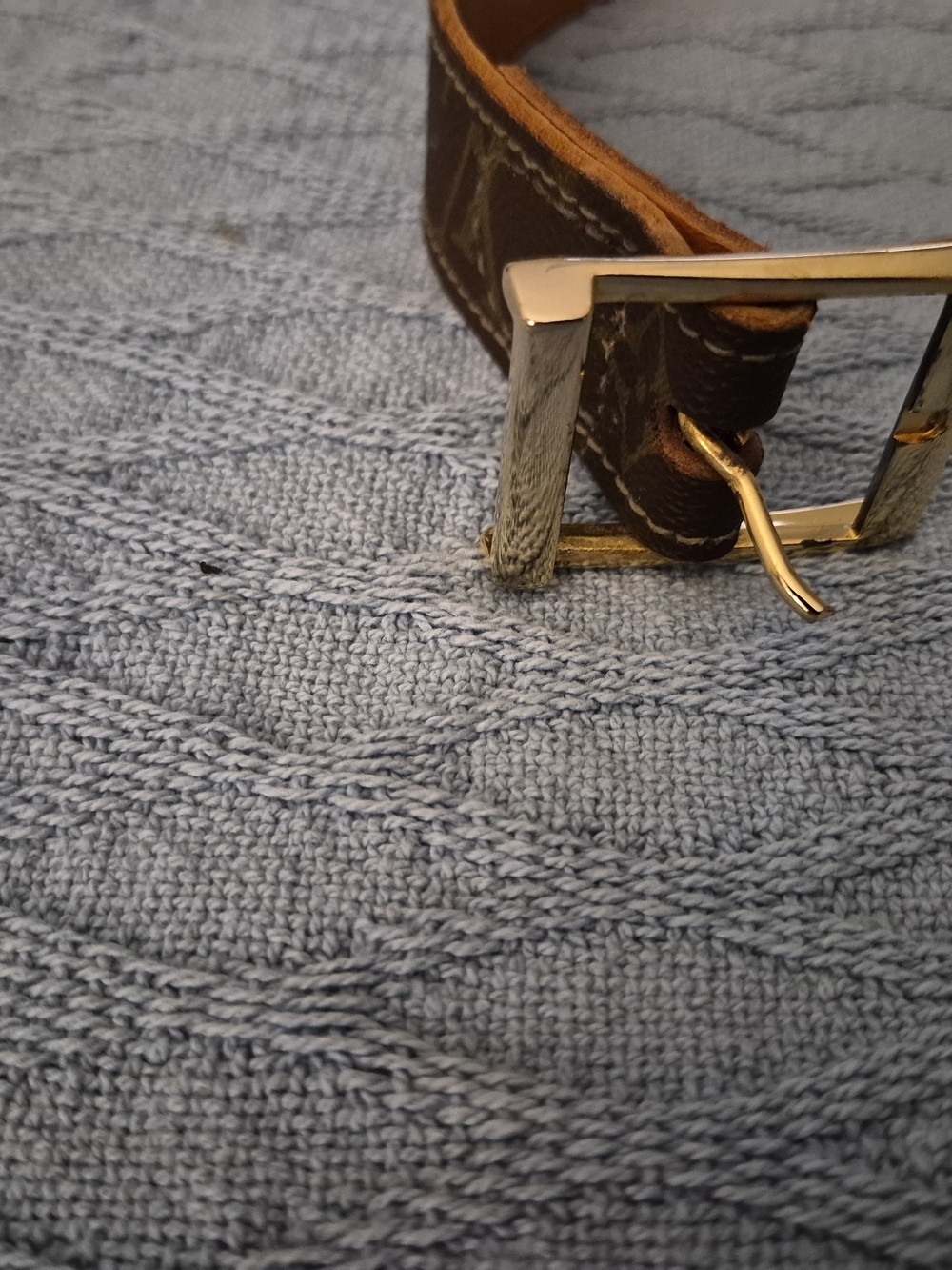 Louis Vuitton Monogram Canvas Belt with Gold-Tone Buckle